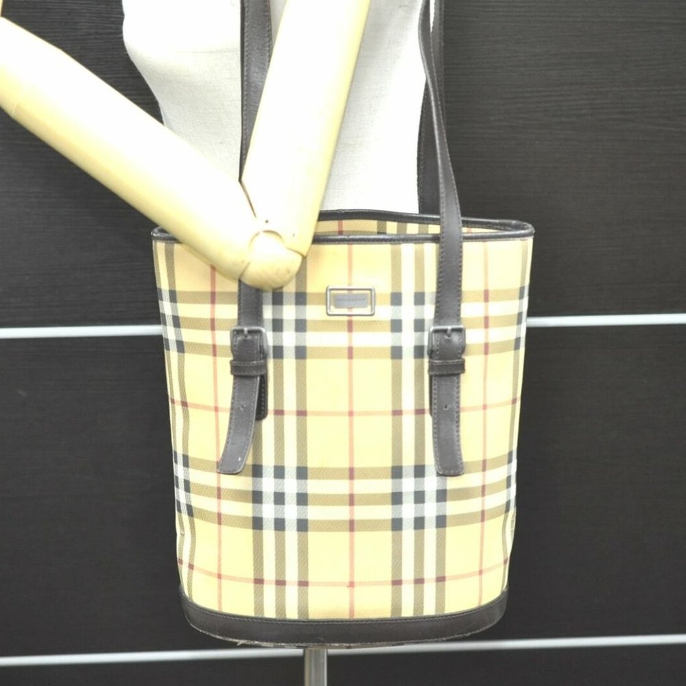 Authentic Burberry Nova Check Shoulder HandBag PVc - Picture 9 of 11